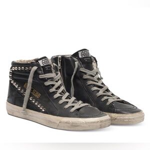 Golden Goose Black and White High-Top Sneakers